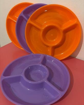 Set 4 antipastiere in plastica vintage anni 90