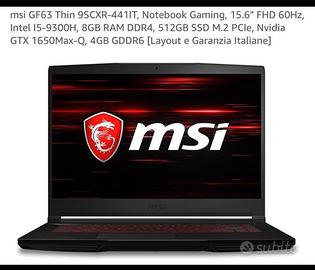 MSI GF63 Thin 9SCXR-441IT Gaming Notebook