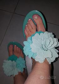 Sandali infradito color verde acqua