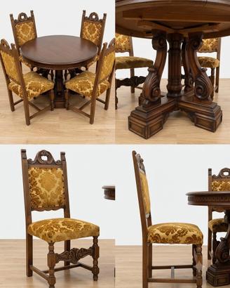Tavolo e 6 sedie in legno