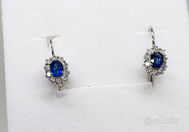 COD.280.25 ORECCHINI ORO BIANCO 18K 750 ZAFFIRI