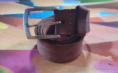 Cintura pelle cuoio 80x3,5cm vintage