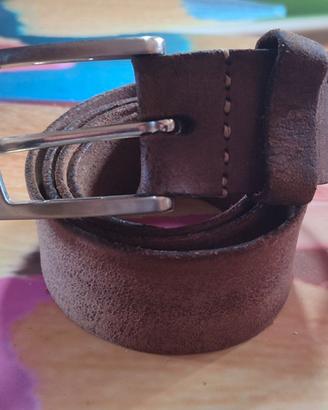 Cintura pelle cuoio 80x3,5cm vintage