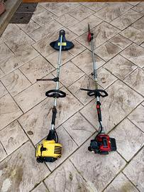 Decespugliatore a scoppio e sega telescopica