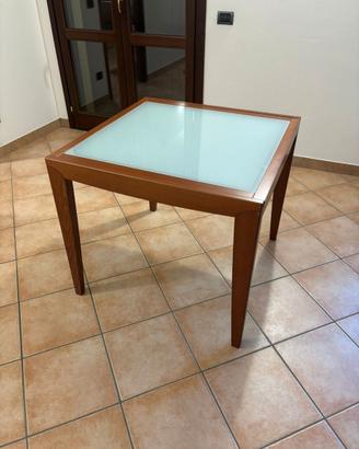 Tavolo allungabile legno-vetro