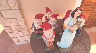 Biancaneve e nani da giardino vintage  7 statuette