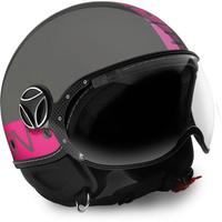 Casco jet Momo Design Fighter Fluo grigio lucido