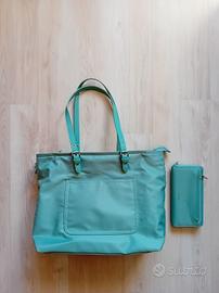 Borsa a spalla + borsellino Carpisa verde acqua