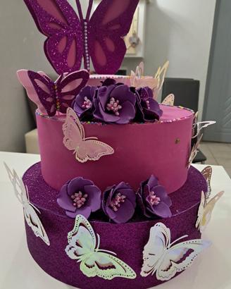 finta torta tema farfalle