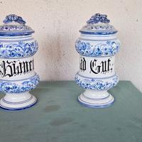 BARATTOLO VINTAGE COPPIA VASI SPEZIE FARMACIA