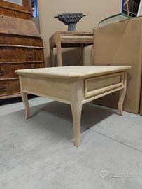 Tavolino da salotto quadrato c/cassetto grezzo leg