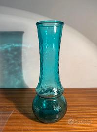 Vaso vintage turchese vetro di Empoli