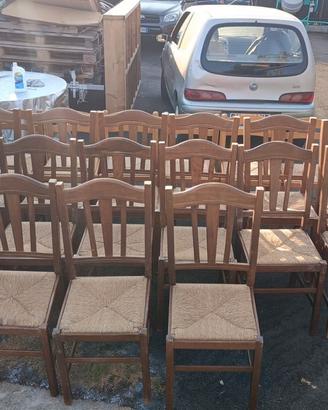 16 sedie in legno con seduta in paglia solo 99€