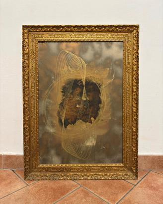 Quadro Astratto Informale Materico con Cornice Dor