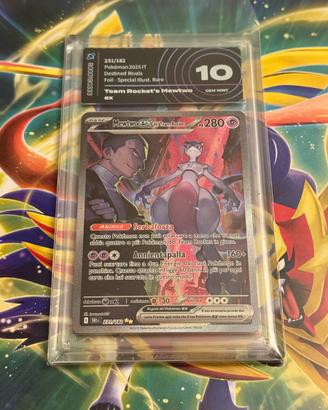 Carte gradate Mewtwo ex del Team Rocket e Mimikyu