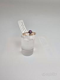 Anello in Oro Giallo con Zaffiro Rosa e Diamanti