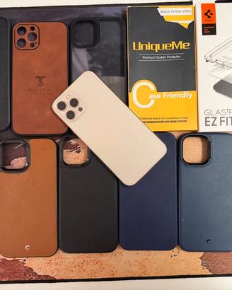 Iphone 12 pro max 256 con 9 cover e vetrini
