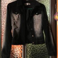 Giubbino nero in cotone stile jeans - taglia S.