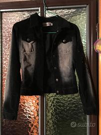 Giubbino nero in cotone stile jeans - taglia S.