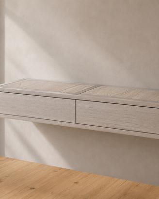 Mensola con 2 cassetti - effetto rovere chiaro