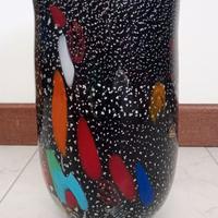 Vaso vetro di Murano nero e bianco Antica Murrina