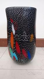 Vaso vetro di Murano nero e bianco Antica Murrina