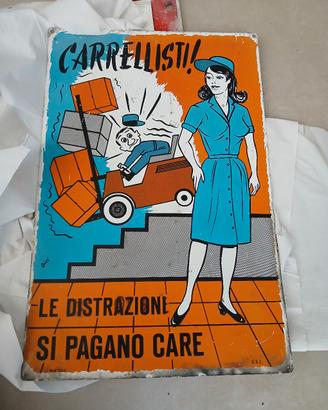 cartello sicurezza lavoro vintage