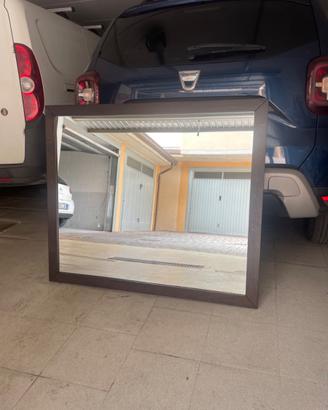 Specchio in legno massello color wengé 120x102 cm