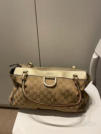 Borsa Gucci Abbey D Ring Monogram Gold Tote