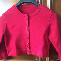 Cardigan Bottoni Rosso Coprispalla Donna