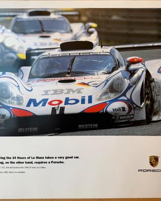 Poster vintage PORSCHE  LE MANS 1998