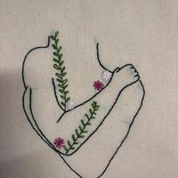 Borsa di tela ricamata a mano