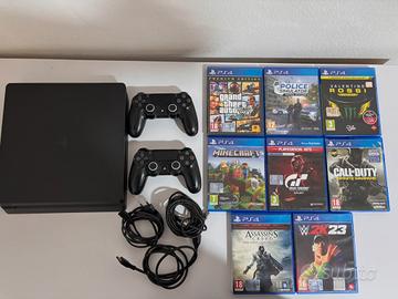PS4 slim  1TB + 2 controller originali + 8 giochi