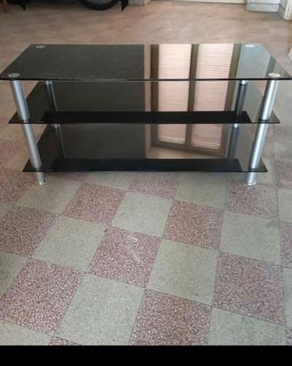 Tavolino porta tv in vetro fumè