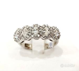 Anello magic veretta Diamanti Ovali Oro Bianco