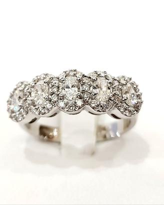 Anello magic veretta Diamanti Ovali Oro Bianco