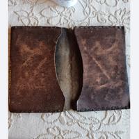 antico portafoglio in pelle 