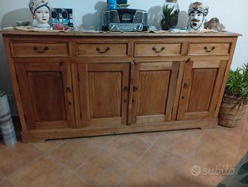 Credenza in Legno Massello 4 Cassetti e 4 Ante – S