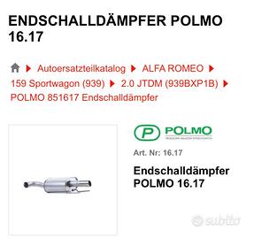 Silenziatore per Alfa Romeo 159 ( 939) Nuovo