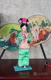 Statuina di Geisha fatta a mano fascino Vintage