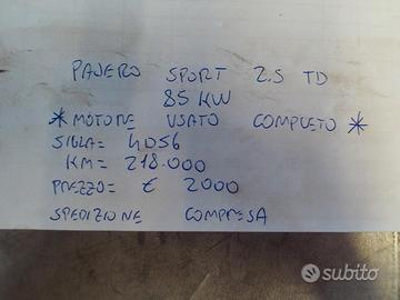 Motore pajero sport 2.5 td 4d56