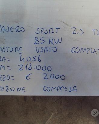 Motore pajero sport 2.5 td 4d56