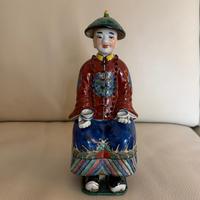 Antica statuina porcellana cinese dinastia Qing
