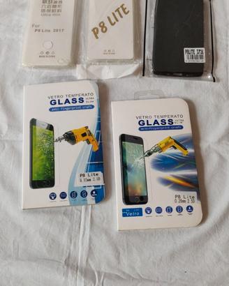 5 Cover e pellicole temperate varie per P8 Lite, n