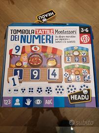 Gioco educativo Bambini Tombola tattile numeri 