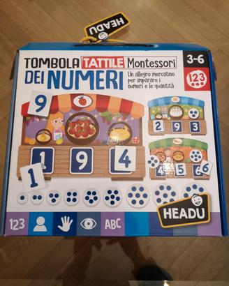 Gioco educativo Bambini Tombola tattile numeri 