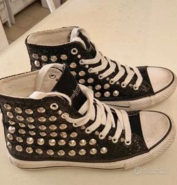 SNEAKER PRIMADONNA BORCHIE E BRILLANTINI NERE 