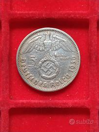 Germania 5 Reichsmark Argento 1936 (A) Berlino.