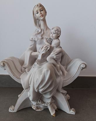 Statua ceramica Miriam madre e figlio 