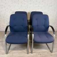 Set di 4 sedie a slitta imbottite